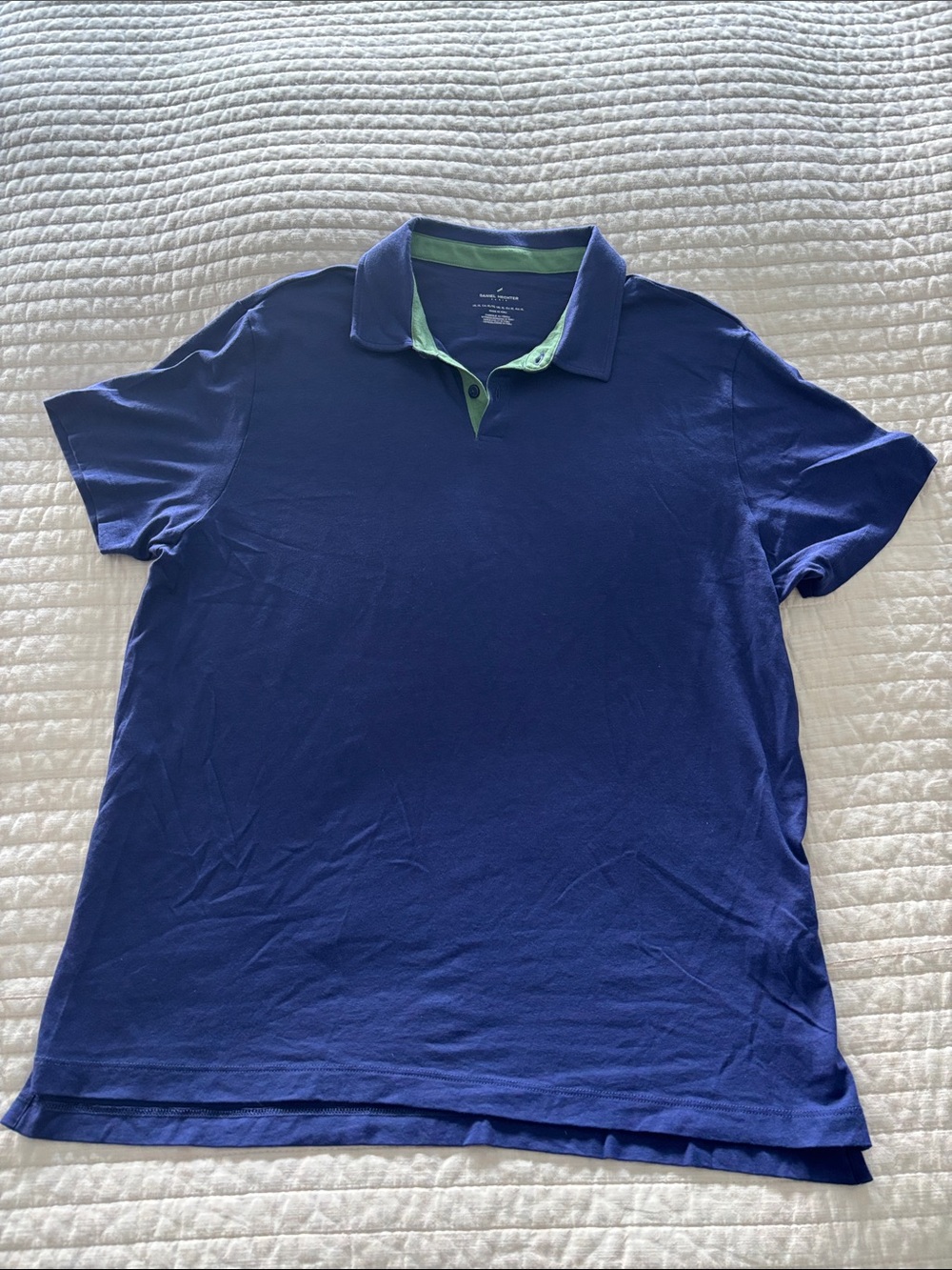 Daniel Hechter Men's Navy Blue Polo Shirt with Contrast Collar